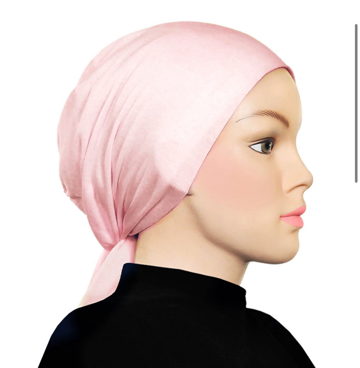 PURE COTTON TIE-BACK UNDERCAP - BABY PINK